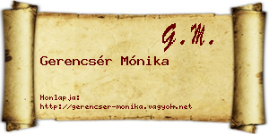 Gerencsér Mónika névjegykártya